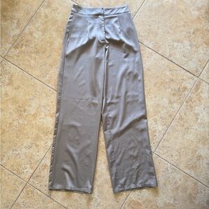 4th + Reckless Gray / Taupe Satin Wide-Leg Pants